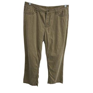 Talbots Womens Signature Straight-Leg Pants Size 12 Khaki Cotton Blend